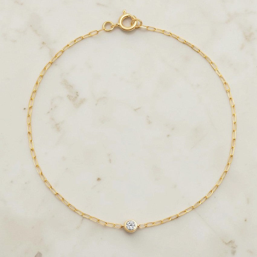 Alaia 6.5 in. Lab Diamond Bezel Paperclip Chain Bracelet