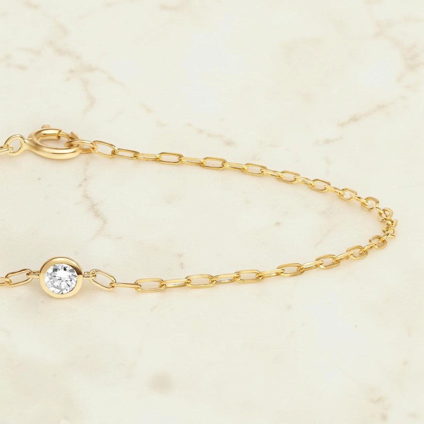 Alaia 6.5 in. Lab Diamond Bezel Paperclip Chain Bracelet