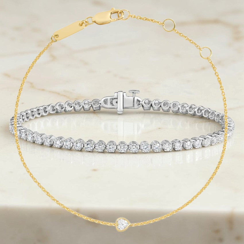Lunaria Heart Lab Diamond Bezel Bracelet