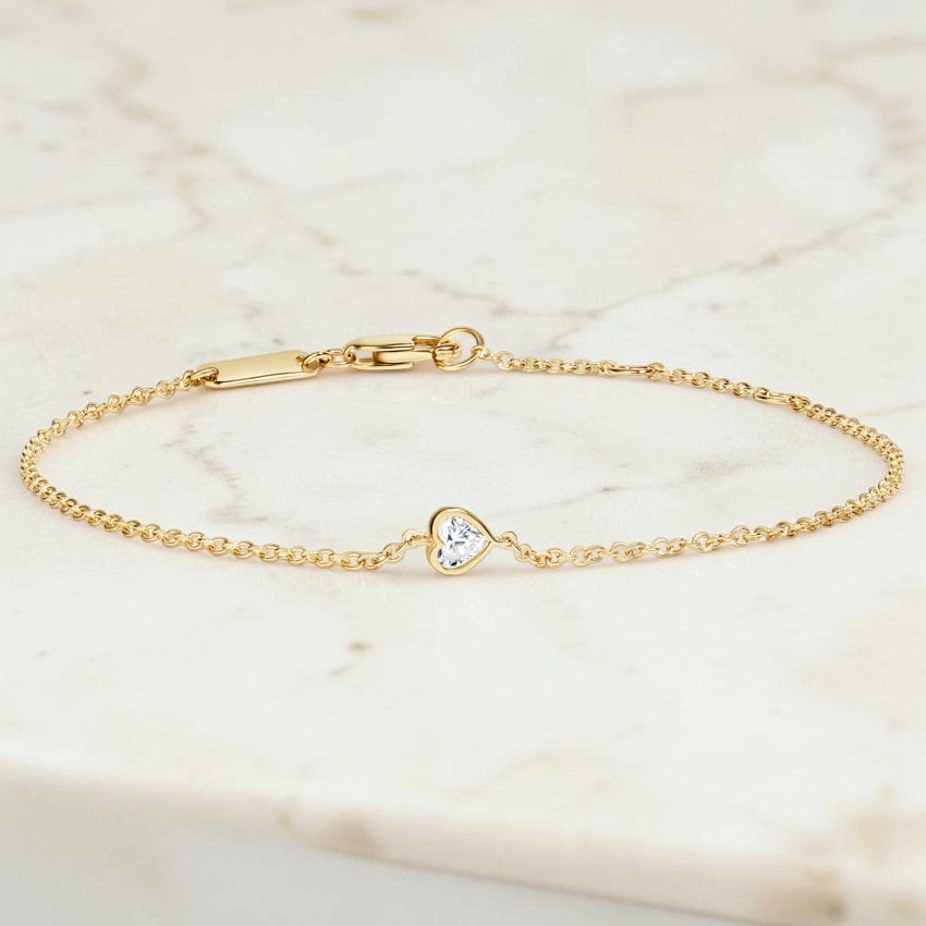 Lunaria Heart Lab Diamond Bezel Bracelet