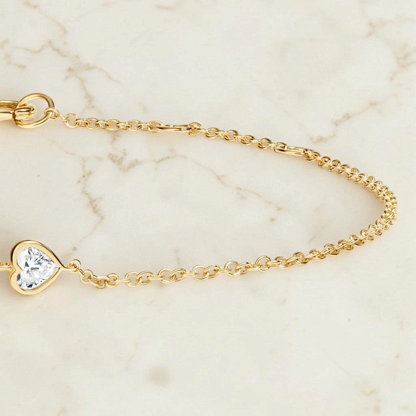 Lunaria Heart Lab Diamond Bezel Bracelet