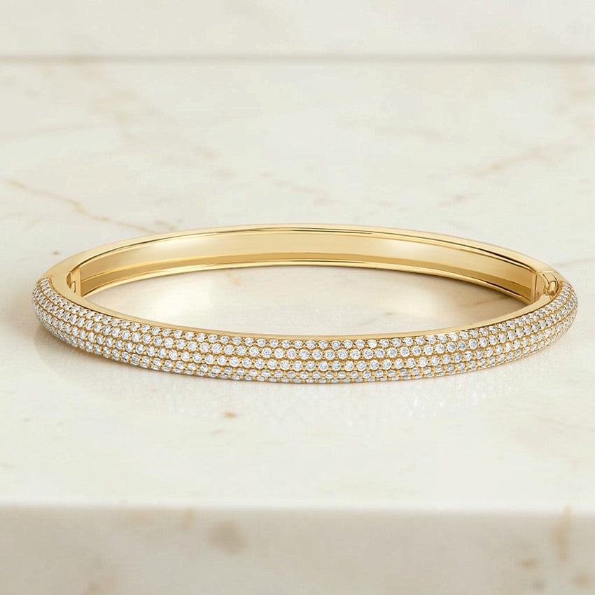 Celine Lab Diamond Tube Bangle Bracelet