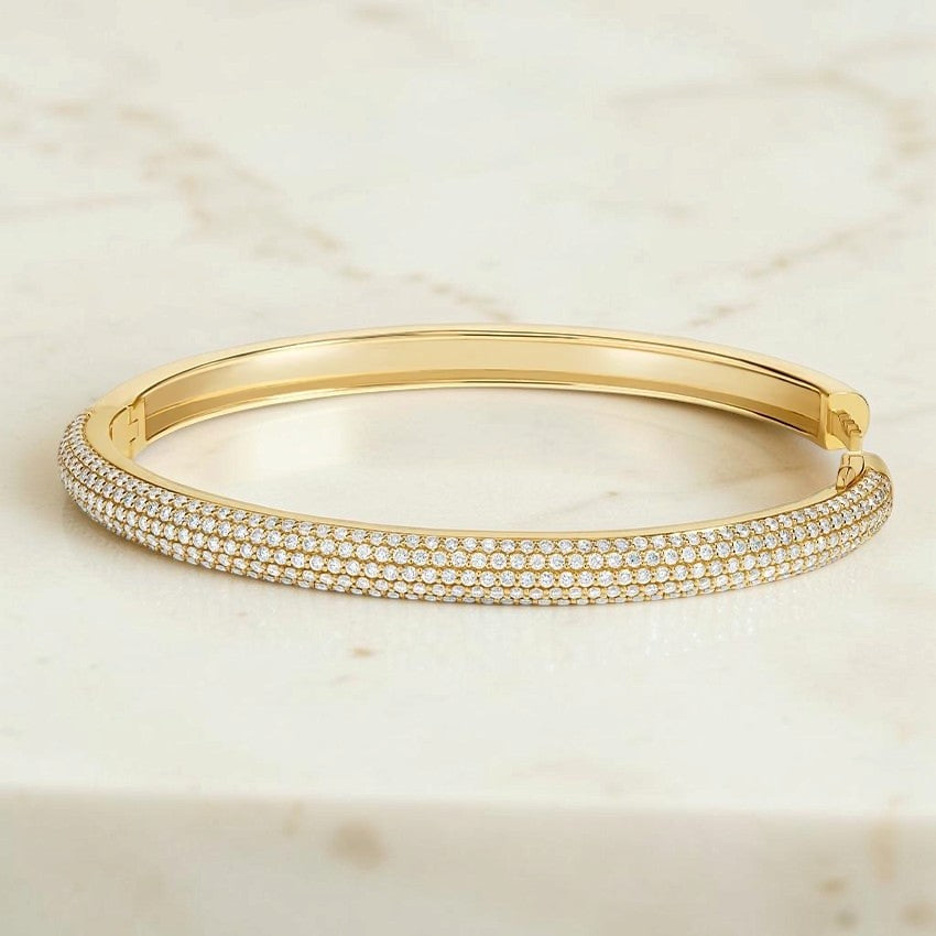 Celine Lab Diamond Tube Bangle Bracelet