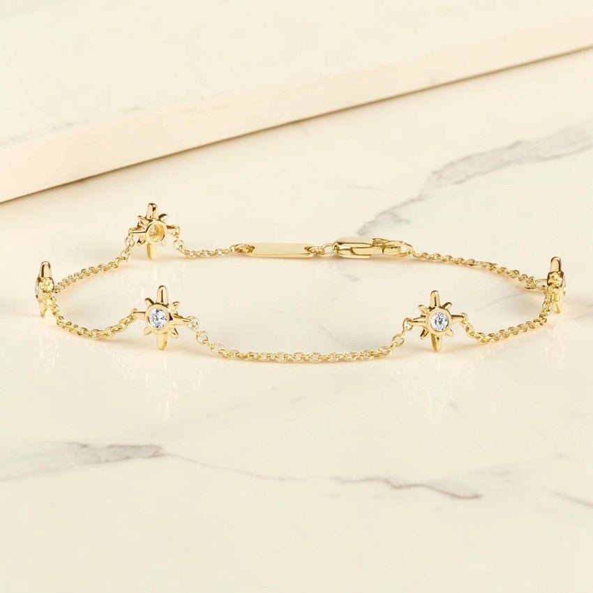 Solana Starburst Diamond Station Bracelet