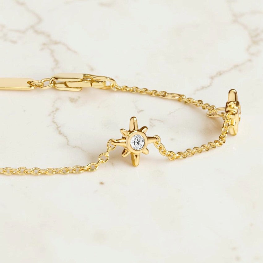 Solana Starburst Diamond Station Bracelet