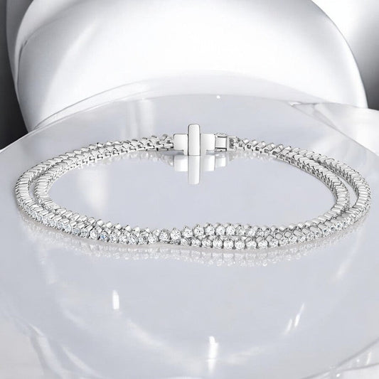 White Wrap Lab Diamond Tennis Bracelet