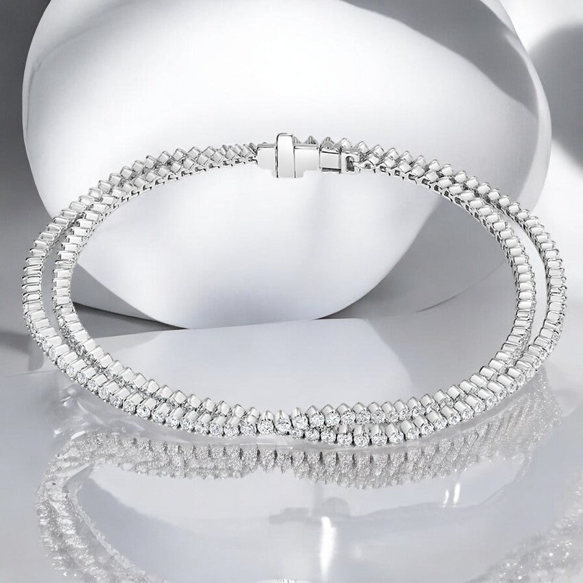 White Wrap Lab Diamond Tennis Bracelet