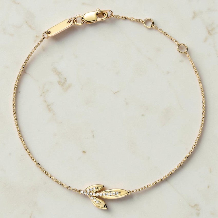 Gombe Olive Branch Lab Diamond Bracelet