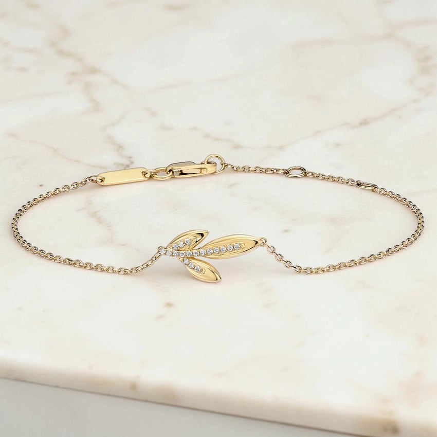 Gombe Olive Branch Lab Diamond Bracelet