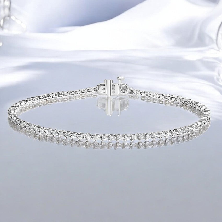 Three-Prong Lab Diamond Tennis Bracelet