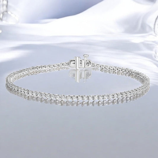 Three-Prong Lab Diamond Tennis Bracelet