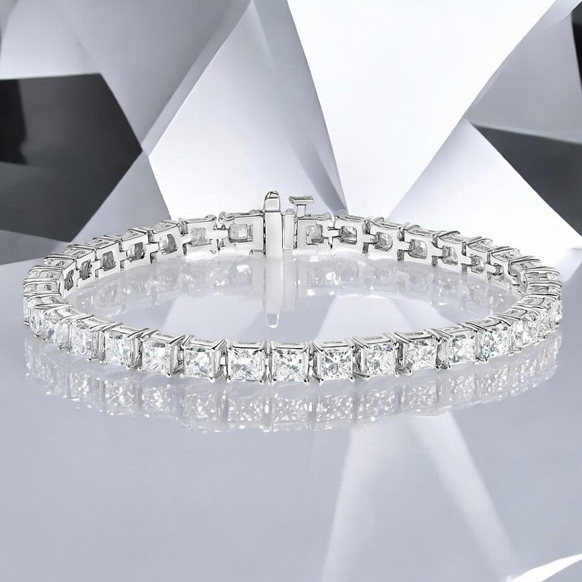 White Princess Lab Diamond Tennis Bracelet