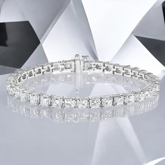 White Princess Lab Diamond Tennis Bracelet