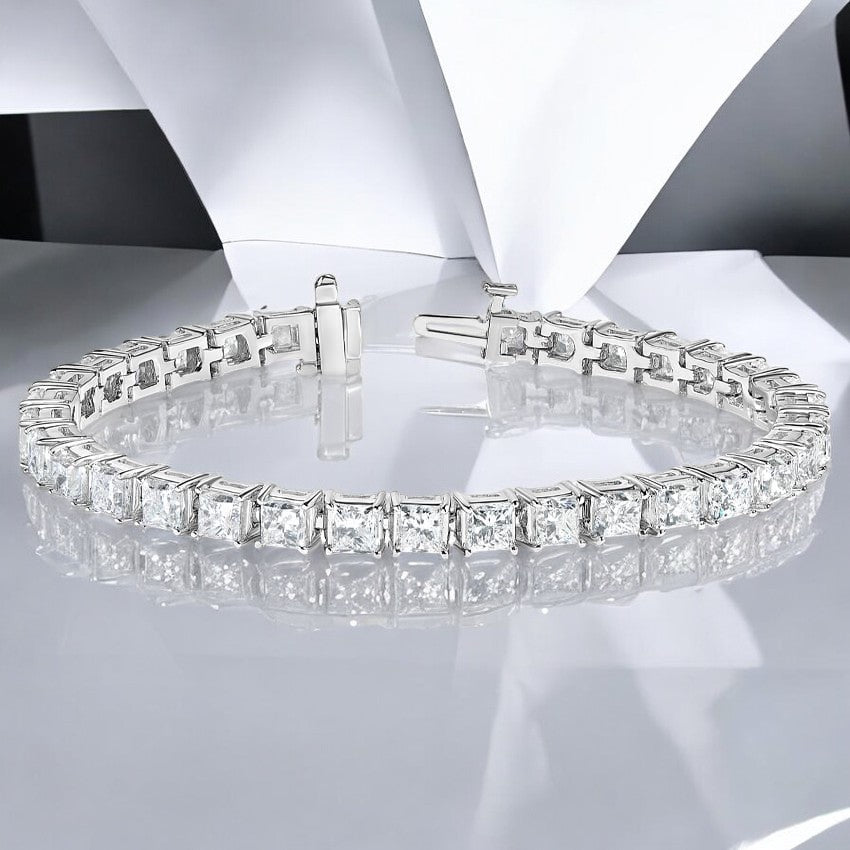 White Princess Lab Diamond Tennis Bracelet