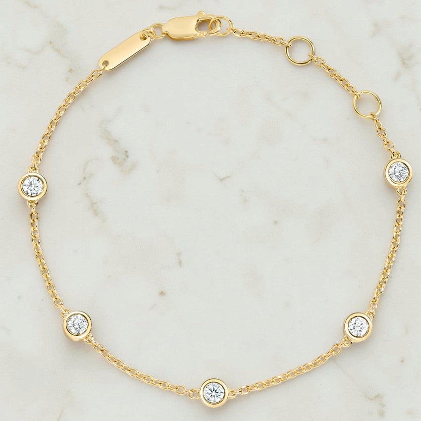 Clio Five Diamond Bezel Bracelet
