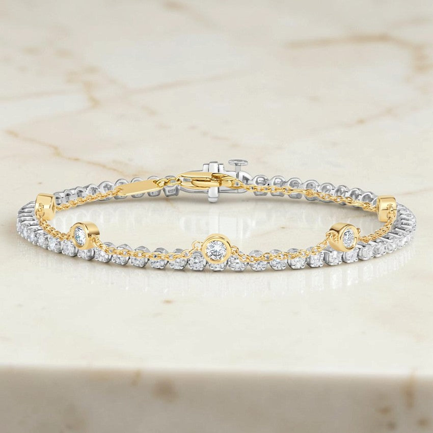 Clio Five Diamond Bezel Bracelet
