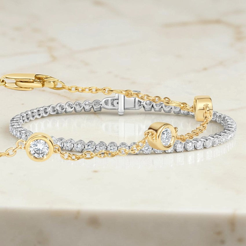 Clio Five Diamond Bezel Bracelet