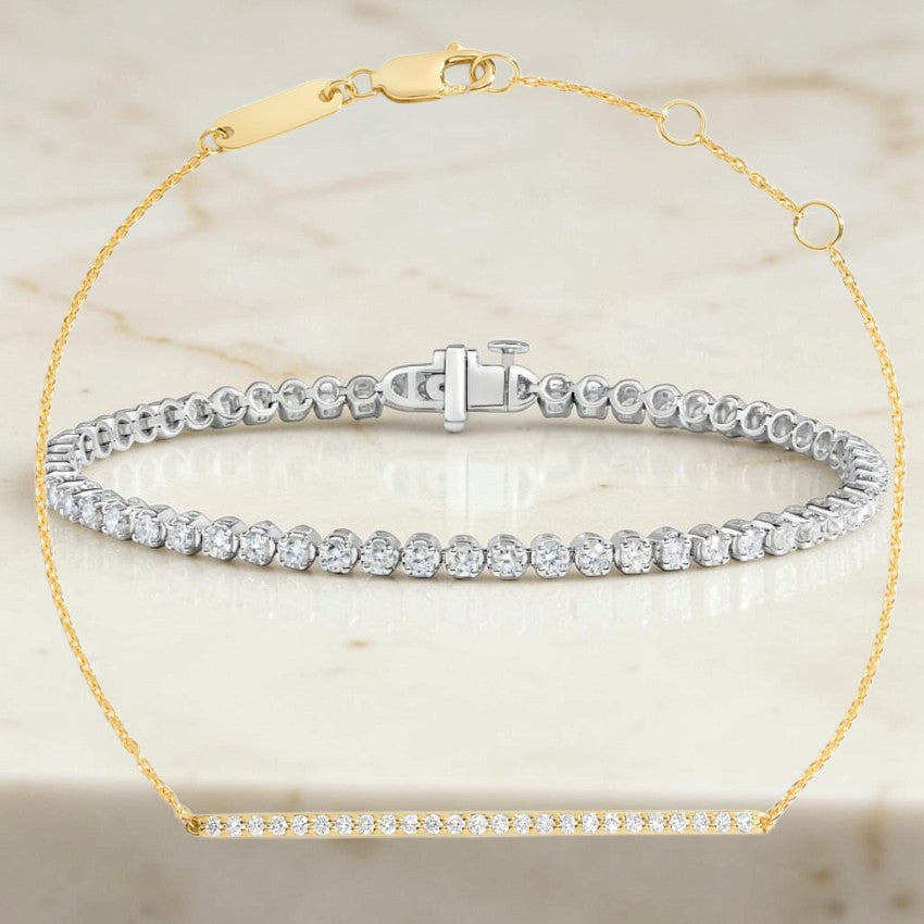 Shamrock Pavé Diamond Bar Bracelet