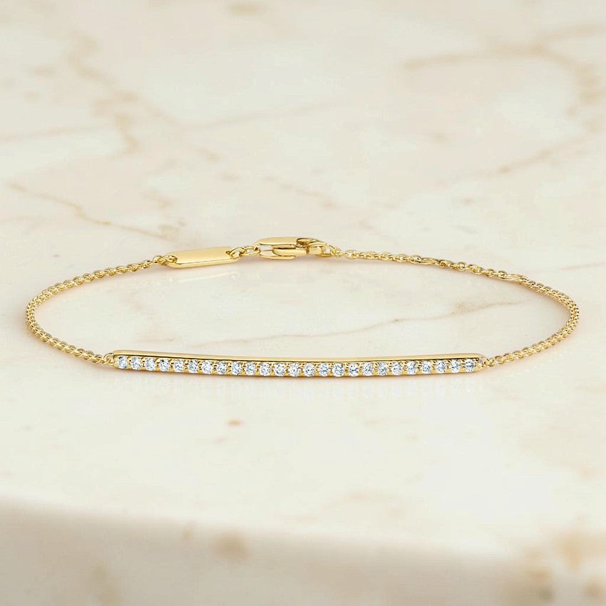 Shamrock Pavé Diamond Bar Bracelet