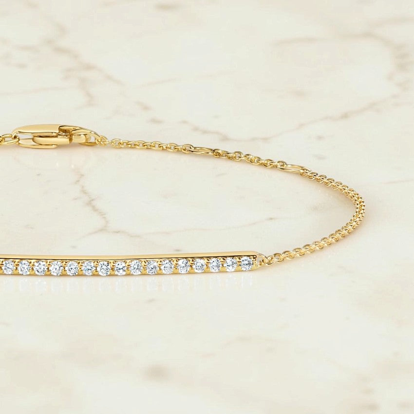 Shamrock Pavé Diamond Bar Bracelet
