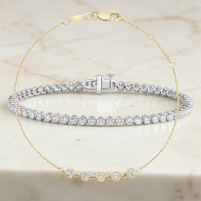 Sonnet Hexagon Bezel Lab Diamond Bracelet