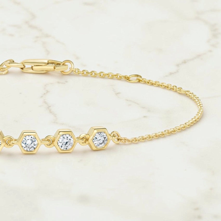 Sonnet Hexagon Bezel Lab Diamond Bracelet