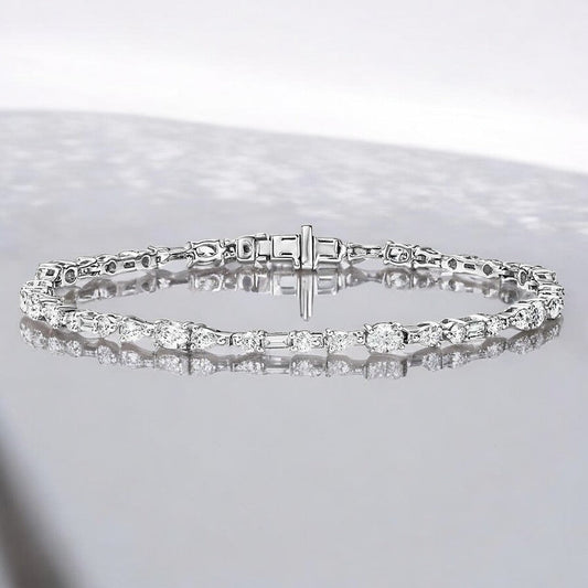 White Mireille Lab Diamond Tennis Bracelet