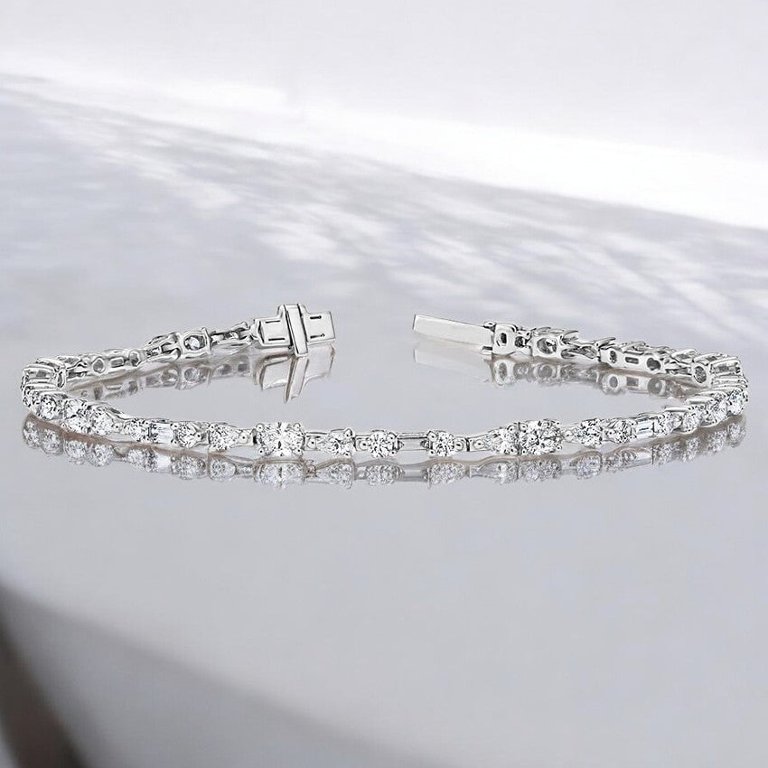 White Mireille Lab Diamond Tennis Bracelet