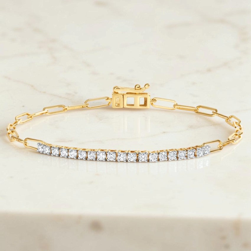 Coronado Paperclip Lab Diamond Tennis Bracelet
