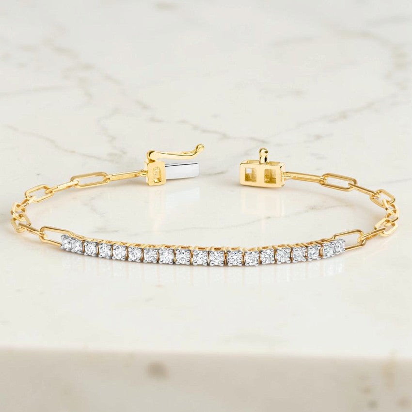 Coronado Paperclip Lab Diamond Tennis Bracelet