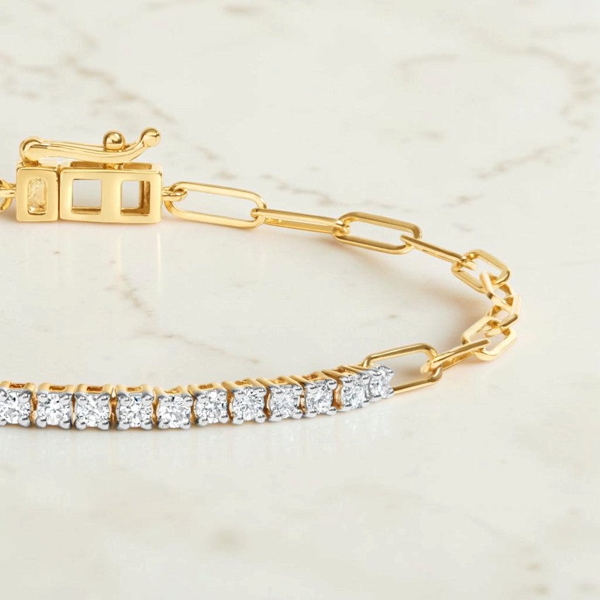 Coronado Paperclip Lab Diamond Tennis Bracelet