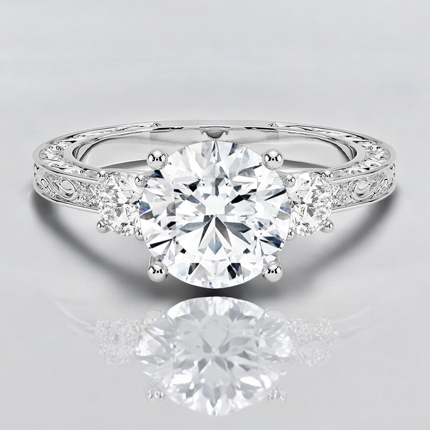 Three Stone Lab Grown Diamond Engagement Ring