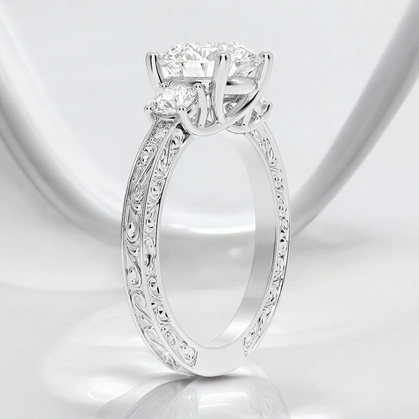 Three Stone Lab Grown Diamond Engagement Ring