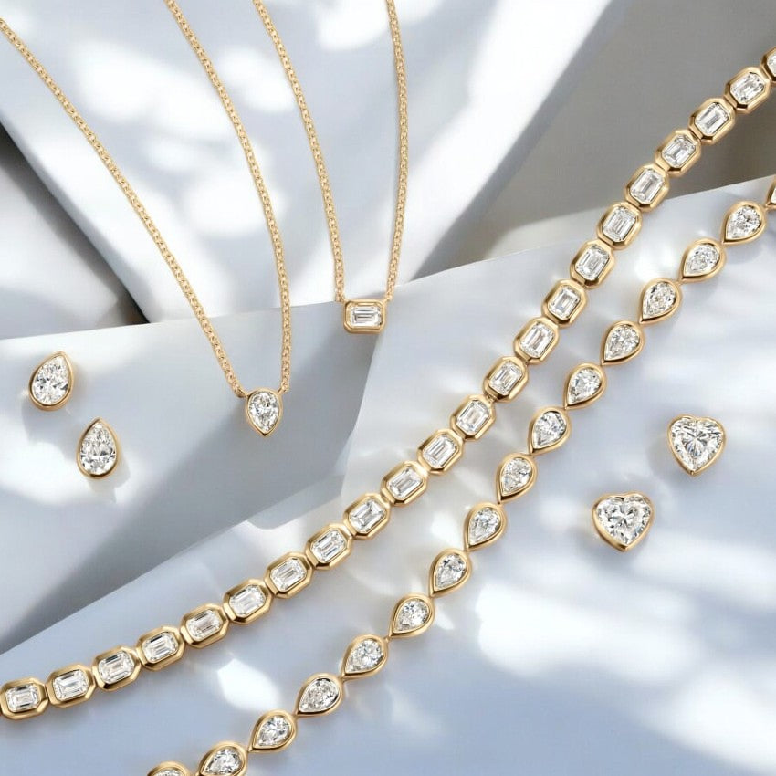 Yellow Pear Lab Diamond Bezel Tennis Bracelet