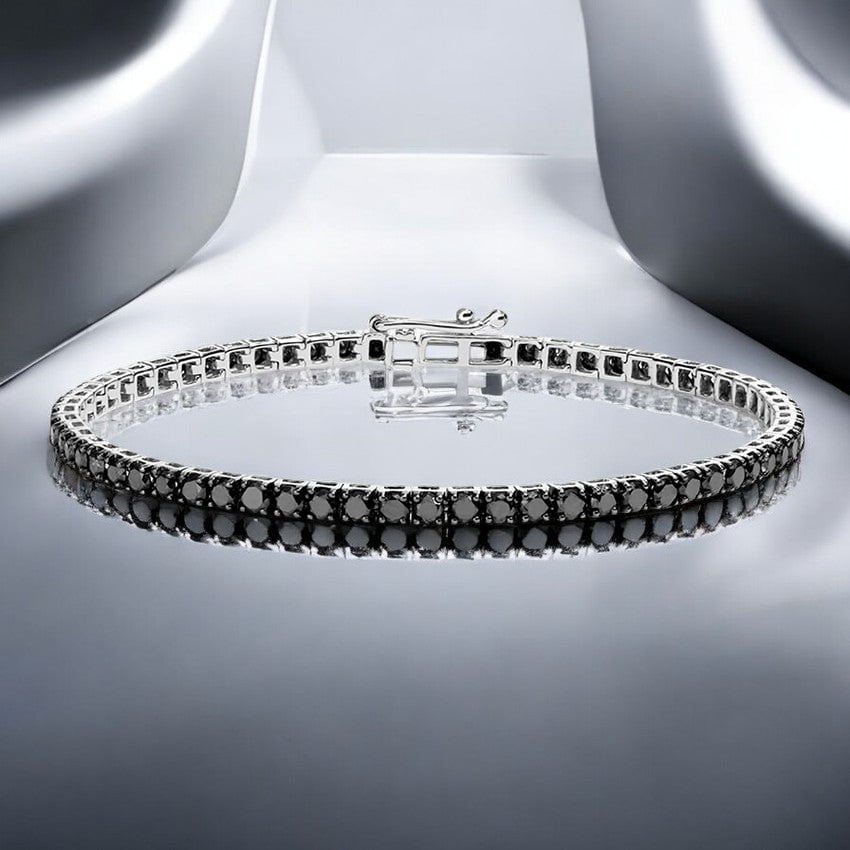 White Black Lab Diamond 6.5 In. Tennis Bracelet