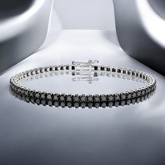 White Black Lab Diamond 6.5 In. Tennis Bracelet