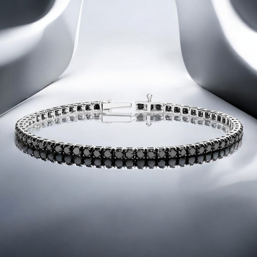 White Black Lab Diamond 6.5 In. Tennis Bracelet