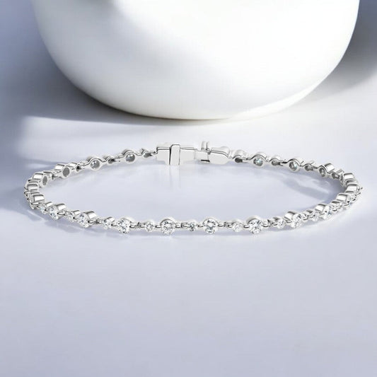 White Marseille Lab Diamond Tennis Bracelet