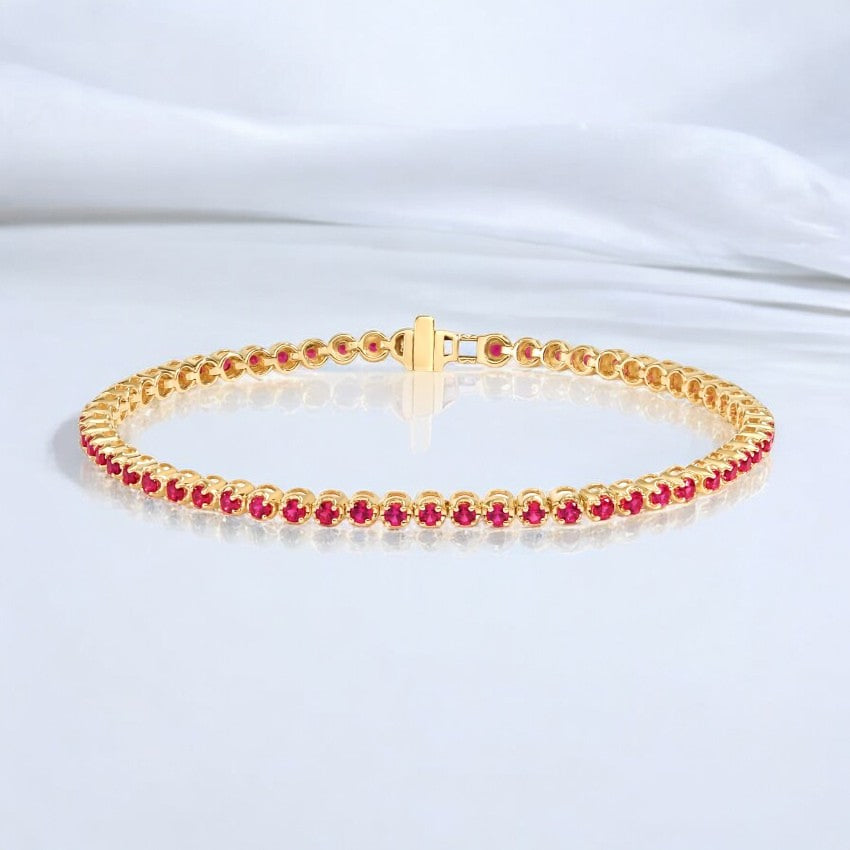 Yellow Lab Grown Ruby Tennis Bracelet