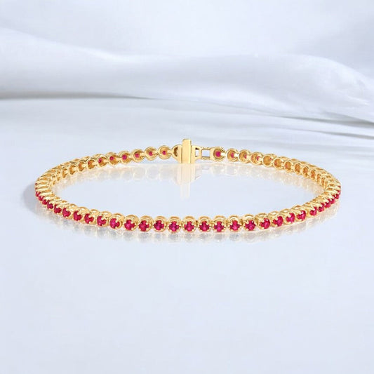 Yellow Lab Grown Ruby Tennis Bracelet
