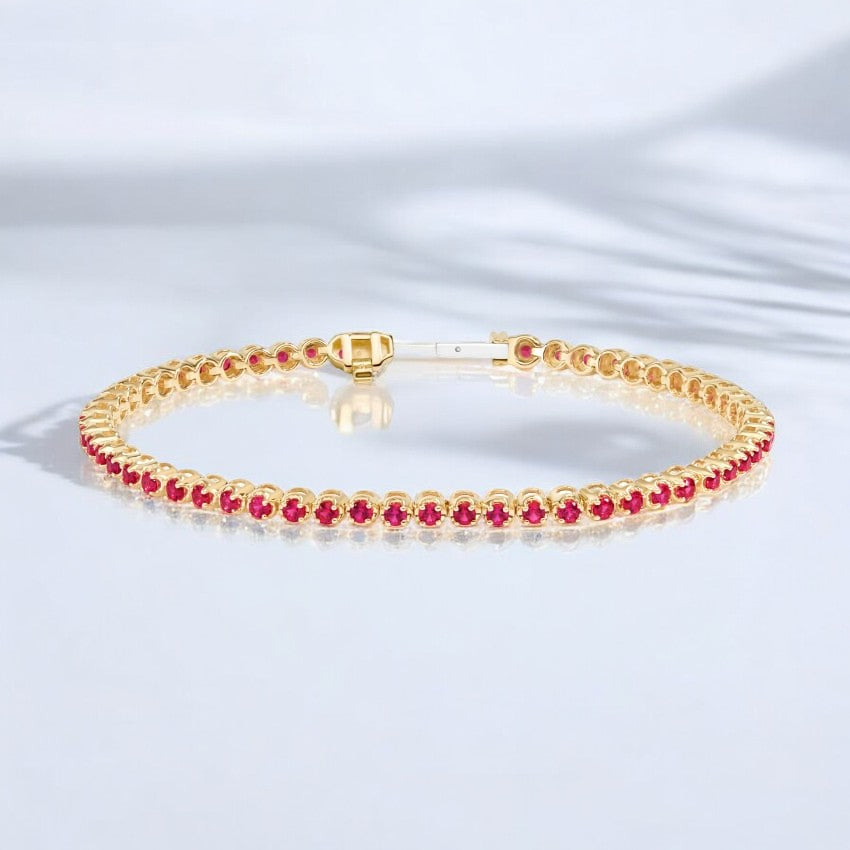 Yellow Lab Grown Ruby Tennis Bracelet