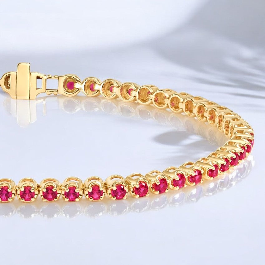 Yellow Lab Grown Ruby Tennis Bracelet