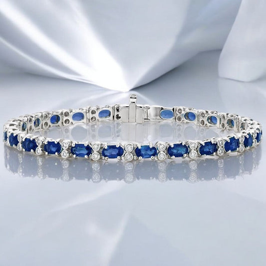 White Azura Sapphire and Lab Diamond Bracelet