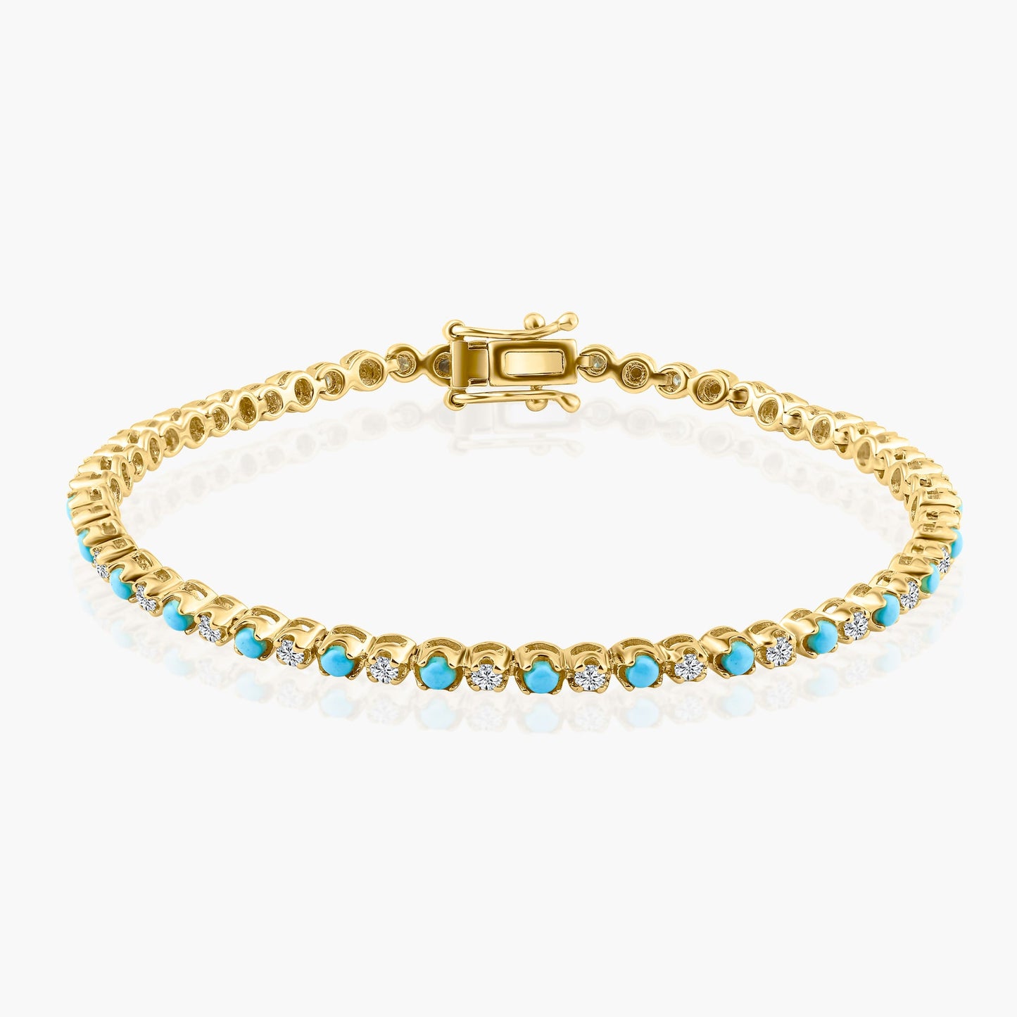 14K Yellow Gold Colored Gemstone Tennis Bracelet - B60615402