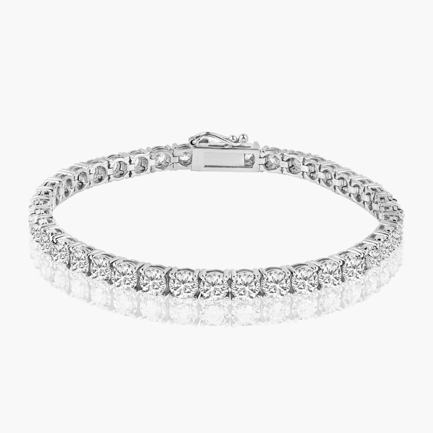 14K White Gold Round Diamond Tennis Bracelet-BSCR35-3.0BMC