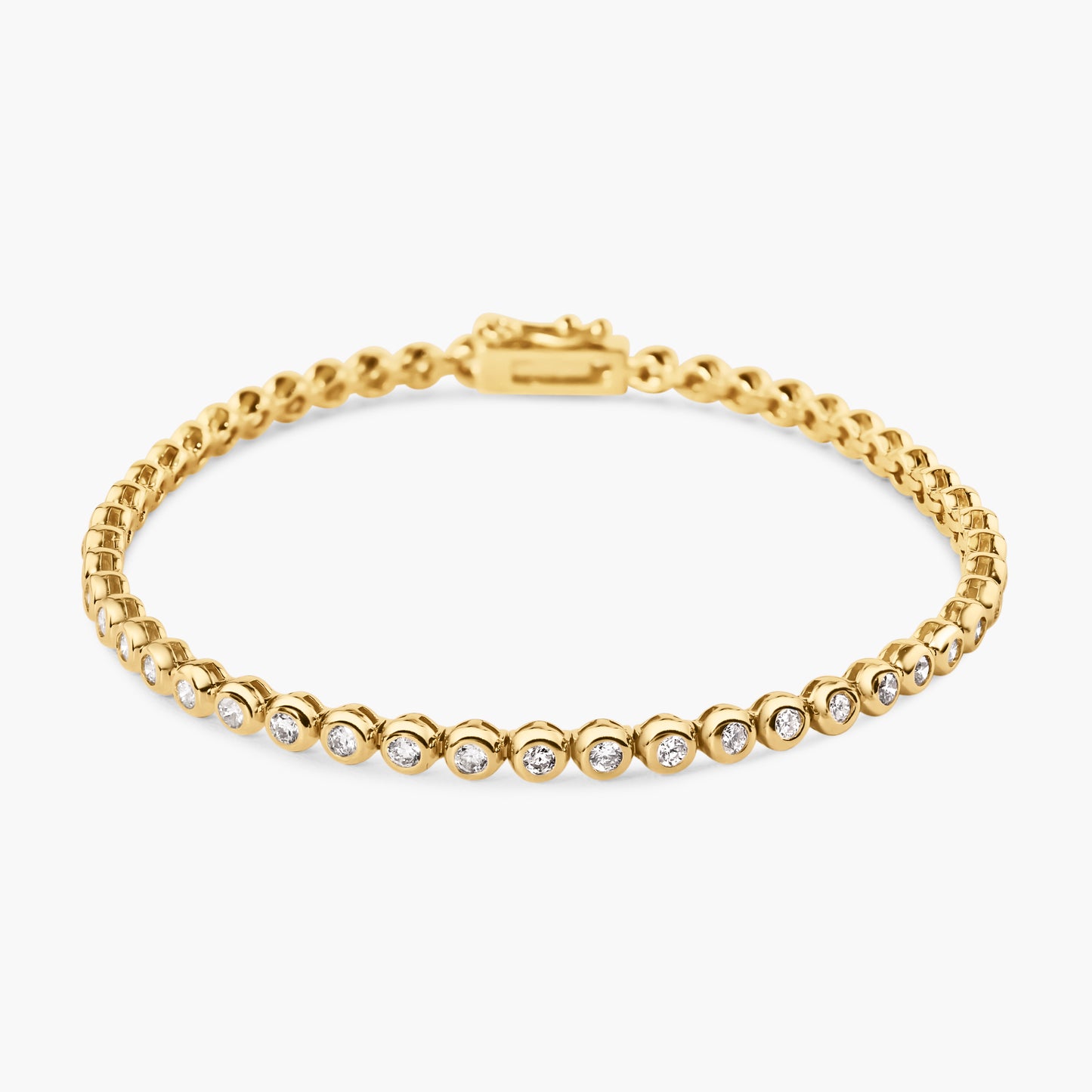 14K Yellow Gold Round Bezel Tennis Bracelet - BT0-2.0BMC