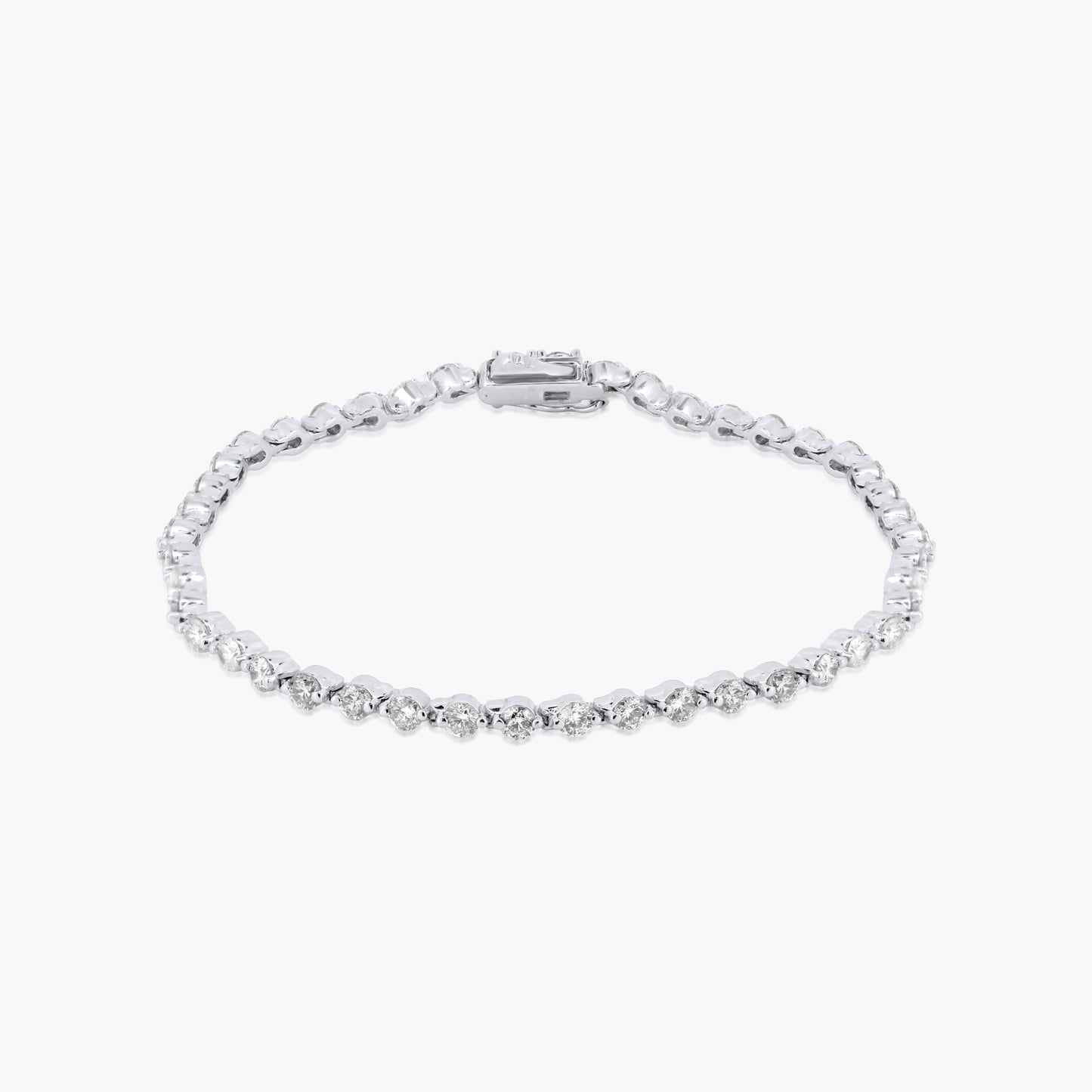 14K White Gold Round Diamond Tennis Bracelet - BT2-213-2.7CBMC