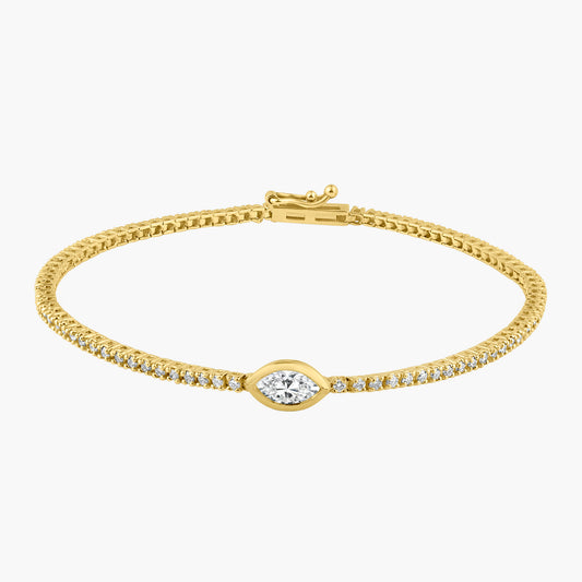 14K Yellow Gold Tennis Bracelet-BT4-1.3BMQBMC