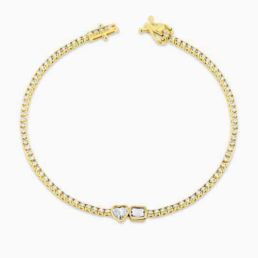 14K Yellow Gold Tennis Bracelet-BT4-1.3HSEMSE