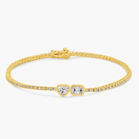 14K Yellow Gold Tennis Bracelet-BT4-1.3HSEM30SE